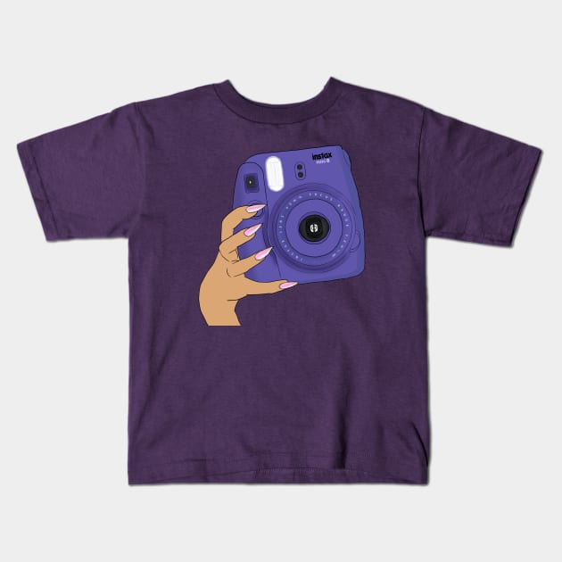 Purple Instax Kids T-Shirt by eveline